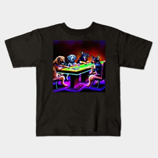 Dogs playing poker Kids T-Shirt